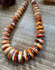 NFR Collection Necklace – Spiny Oyster & Turquoise with 6mm Sterling Silver Pearls – Handmade by The Bijoux FAB – 32.5"