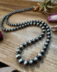 NFR Collection Necklace – Graduated Sterling Silver Pearls 6mm to 16mm – 45"