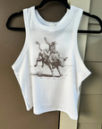 Vintage Bull Rider Cropped Tank