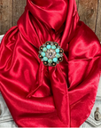 35X35" Solid Electric Red Wild Rag / Scarf WRS10 - Crystal Concho Wild Rag Slides - Assorted