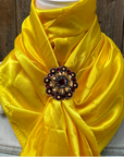 35X35" Solid Yellow Wild Rag / Scarf WRS23 - Crystal Concho Wild Rag Slides - Assorted