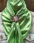 35X35" Solid Lime Wild Rag / Scarf WRS26 - Crystal Concho Wild Rag Slides - Assorted