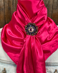 35X35" Solid Hot Pink Wild Rag / Scarf WRS25 - Crystal Concho Wild Rag Slides - Assorted