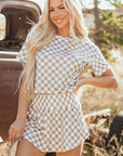Etta Checkerboard Top and High Waist Skorts Outfit