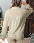 Dulce Parchment Textured Long Sleeve Lounge Set