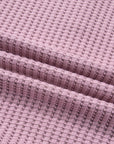 Solid Textured Knit Snap Button Collar Top