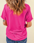 Solid Short Sleeve Crew Neck Tee