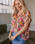 Rhea Floral  Crew Neck Blouse