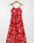 Floral Spaghetti Strap Empire Waist Maxi Dress