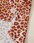Leopard Contrast Trim Top and Pant Set