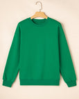 Solid Drop Shoulder Crewneck Pullover Sweatshirt