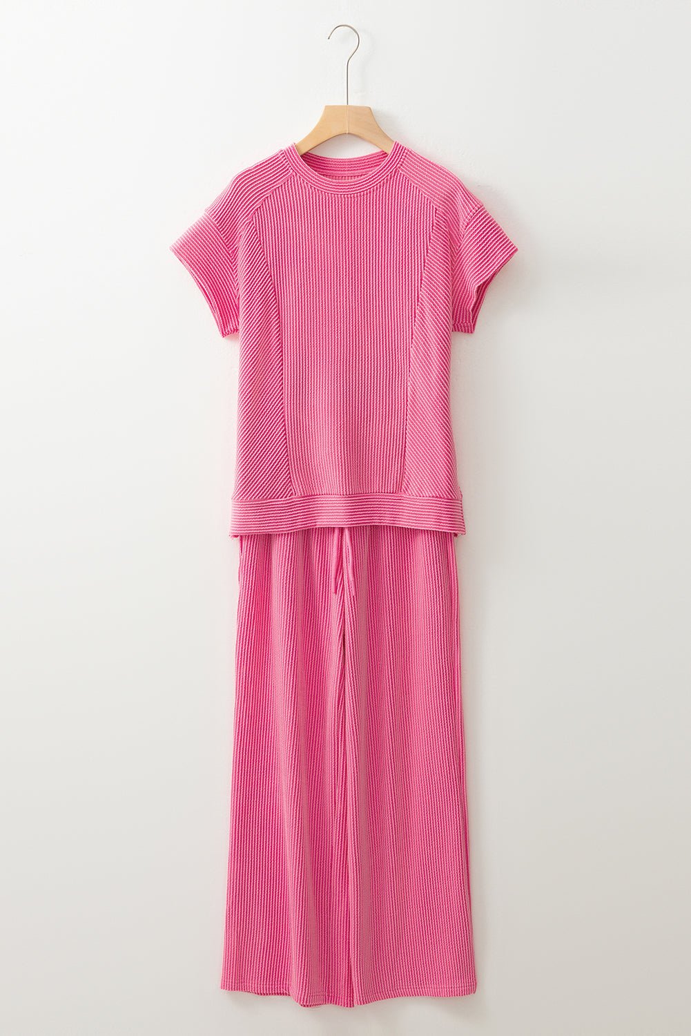 Leilany Corded Knit Short Sleeve Set