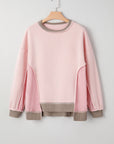 Lina Waffle Patchwork Oversize Sweatshirt
