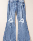 Laylani Distressed Hem Flared Jeans