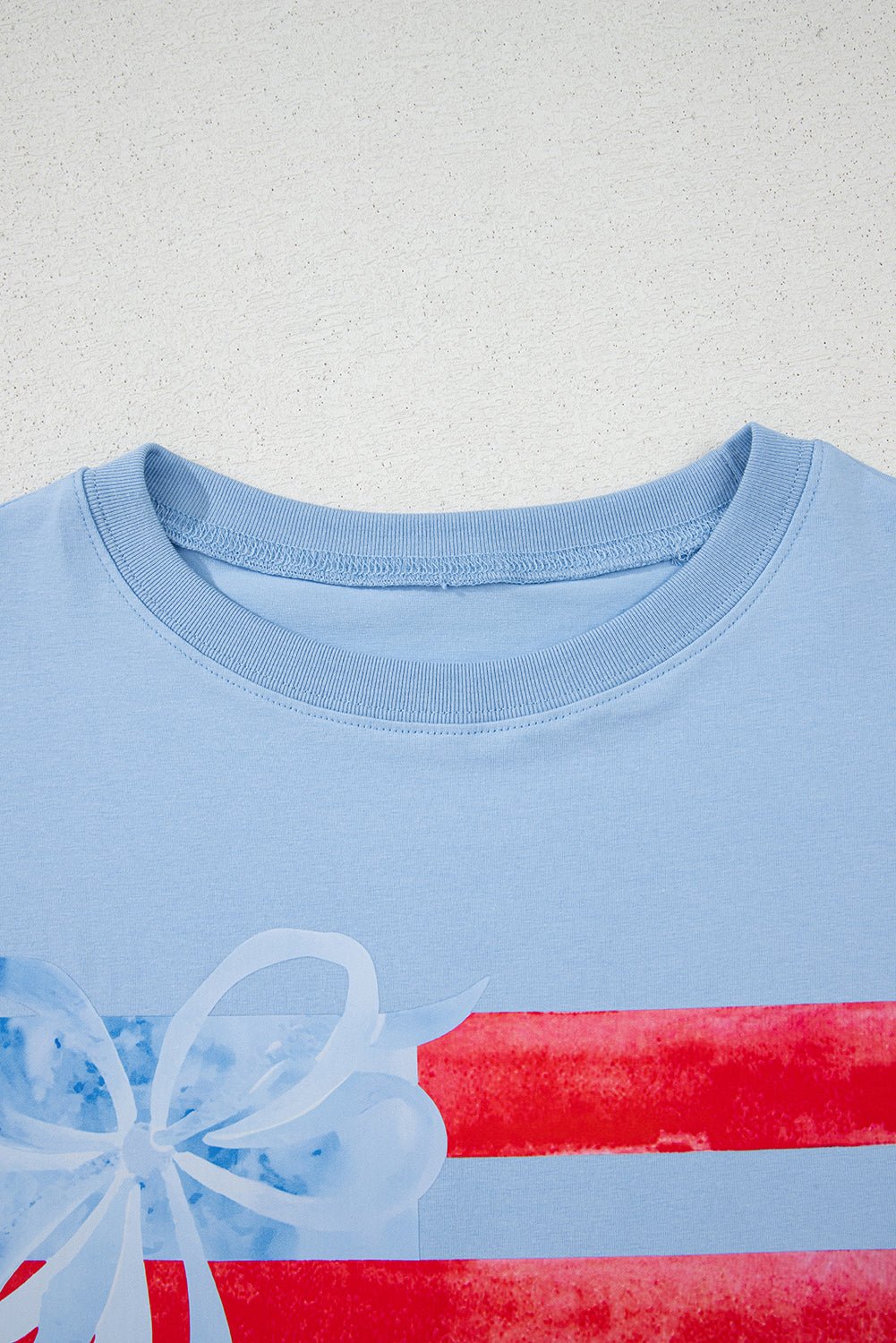 USA Flag Bow Crewneck Graphic Tee