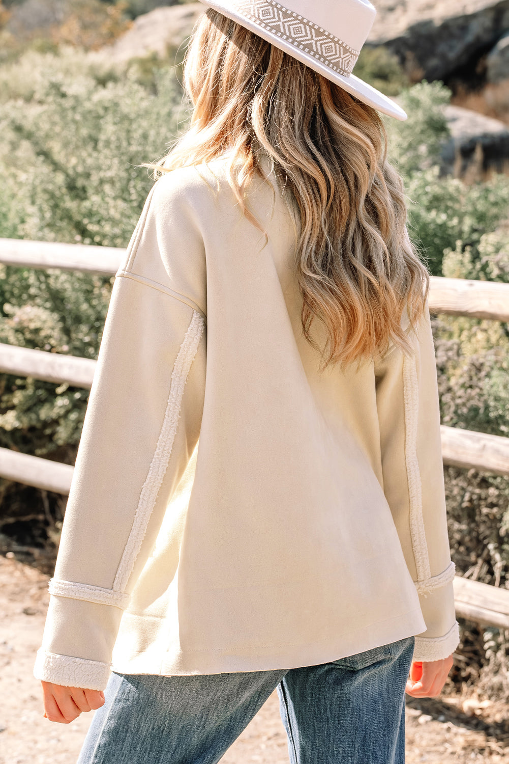 Western Suede Sherpa Lined Jacket