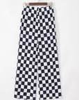Checker High Waist Wide Leg Pants