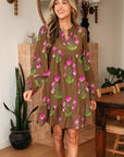 Kelly Hem Puff Sleeve Dress