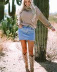 Vera Waffle Knit Turtleneck Sweater