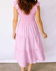 Treasure Flare Tiered Midi Dress