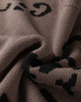 Leopard Asymmetric Drop Shoulder Sweater