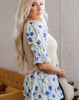Barbara Waffle Floral Peplum Blouse