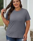 Solid Short Sleeve Crew Neck Tee