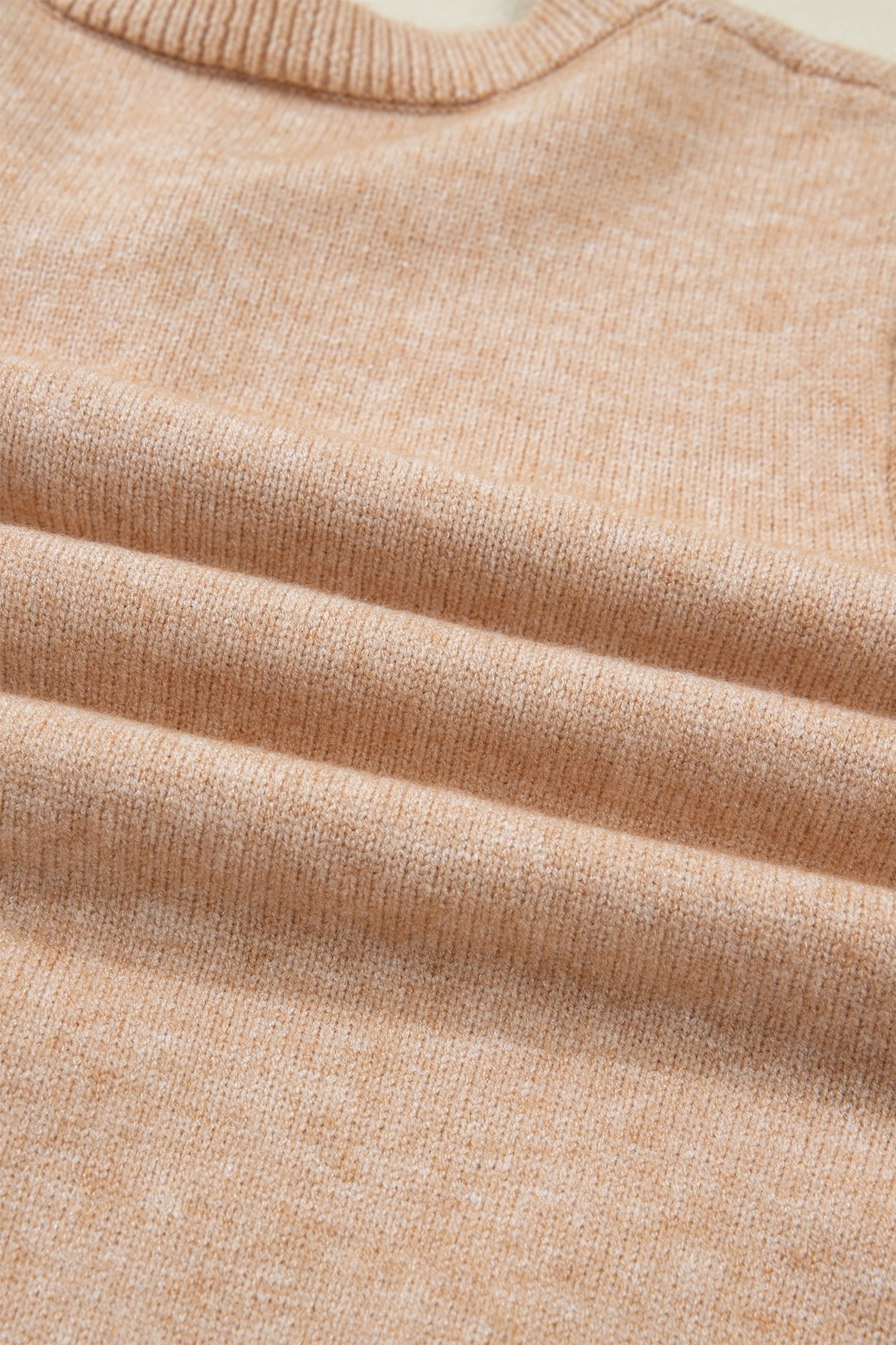 Yamileth Oatmeal Ruffle Trim Sweater