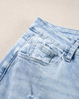 Saige Wash Distressed Straight Jeans