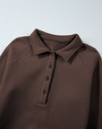 Solid Collared Sweatshirt and Pants Set