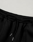 Solid Zip-Up Jacket and Drawstring Pants Set