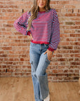 Zuri Ribbed Trim Oversize Sweatshirt