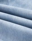 Denim Raw Hem Drawstring Wide Leg Pants