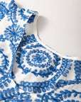 Boho Flutter Sleeve Crew Neck Blouse