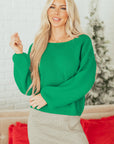 Bow Tie Backless Bubble Sleeve Sweater