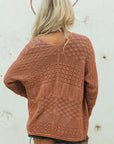 Solid Hollow Knit Open-Front Cardigan
