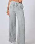Solid Seam Drawstring Wide Leg Sweatpants