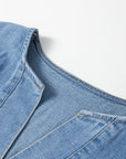 Denim Elastic Waist Short Sleeve Mini Dress