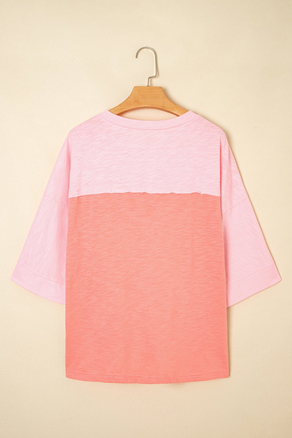 Flower Patch Exposed Seam 3/4 Sleeve T-Shirt