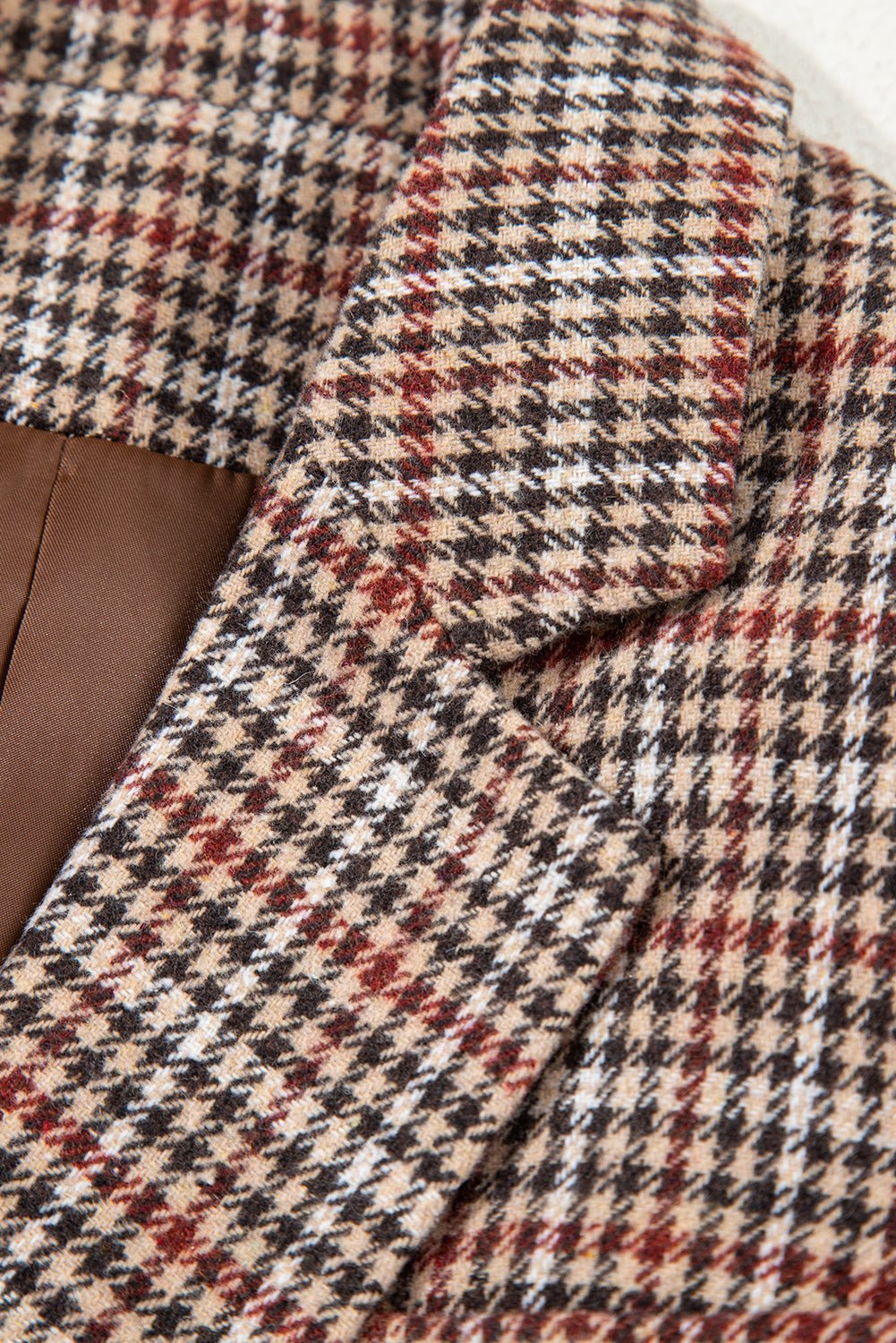 Aria Houndstooth Lapel Collar Blazer
