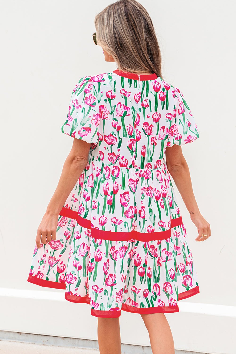 Berkley Floral V Neck Bubble Babydoll Dress