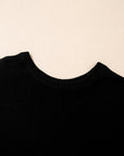 Solid Short Sleeve Side Slit Sweater Tee