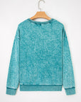 SAVED BY GRACE Embroidered Mineral Wash Sweatshirt