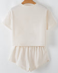 Solid Cropped Tee & Ruffle High Waist Skort Set