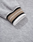 Varsity Contrast Stripe Trim V-Neck Sweatshirt