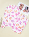 Stripe Bow Tie Shirt and Pants Pajama Set