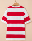 Stripe Colorblock Short Sleeve Oversize Tunic Tee