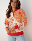 Theaella Zip Collared Pullover Sweater