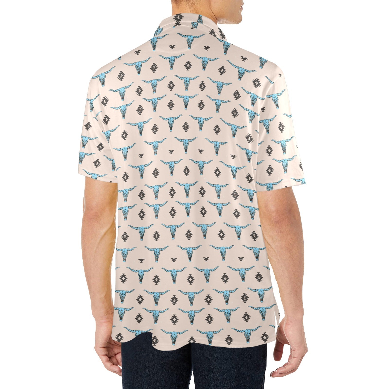 Turquoise Longhorn Polo Style Shirt