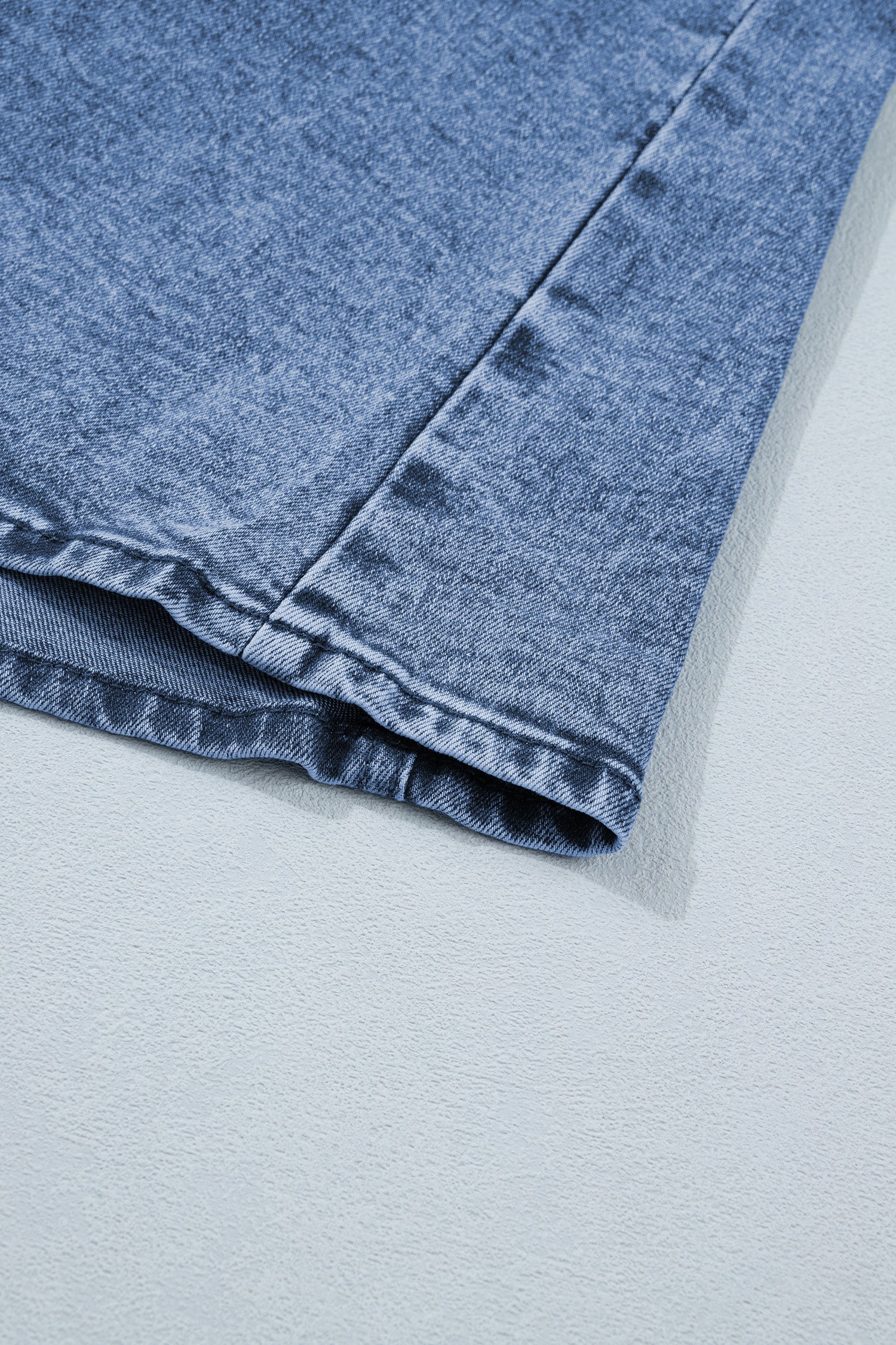 Western Denim Button Front Slit Sleeveless Vest
